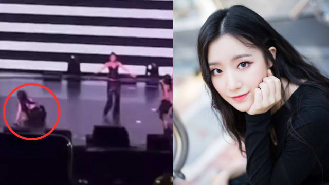 韩团(G)I-DLE成员舒华表演一半瘫软倒地　被扶下台休息