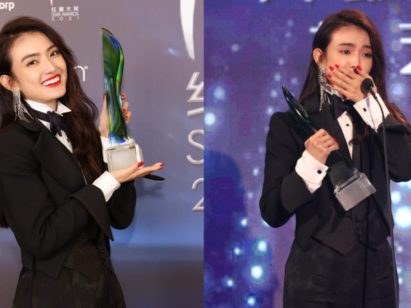 The first-time winner declared that she will not cry again the next time she accepts an award on stage.