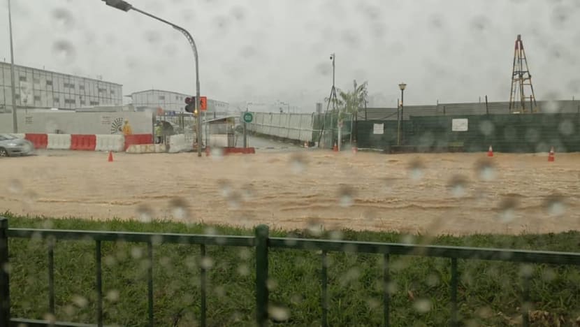 Heavy rains lead to flash floods in areas across Singapore