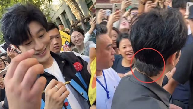 黄晓明戴钻戒现身　头发出现分层被质疑戴假发