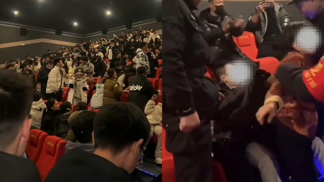 中国母子强行霸座还打人 电影院300名观众被迫退票