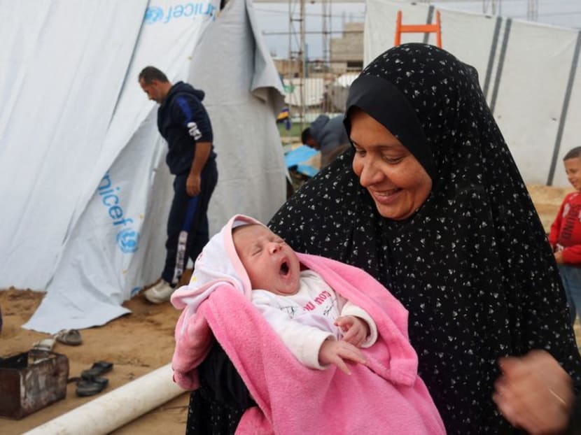 Unwashed and underfed, babies born into Gaza war face hardship in tents