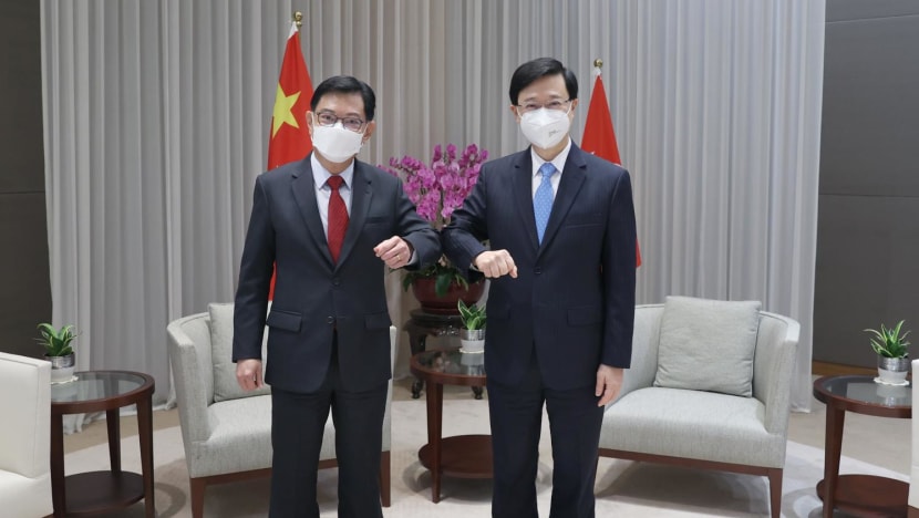 DPM Heng, Chief Executive John Lee reaffirm 'good momentum' of longstanding partnership between Singapore and Hong Kong