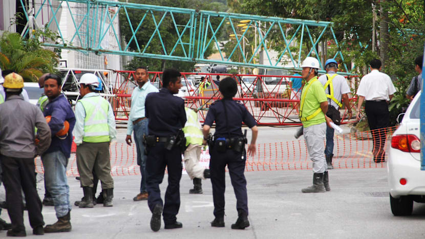 Crane topples at Potong Pasir, no one injured