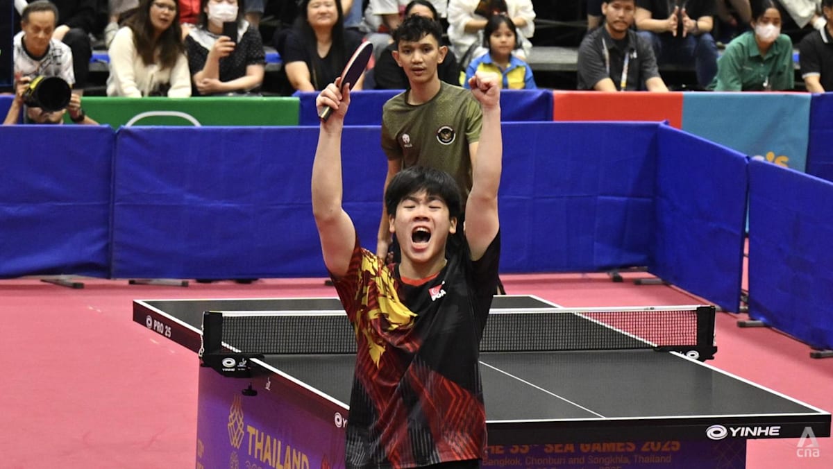 Table Tennis: Singapore’s Izaac Quek wins SEA Games men’s singles gold, defends title - CNA
