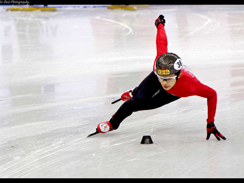 In South Korea, being able to train three times daily for six days a week has helped speed-skater Lucas Ng improve his technique. Photo: Vic Sent Pok