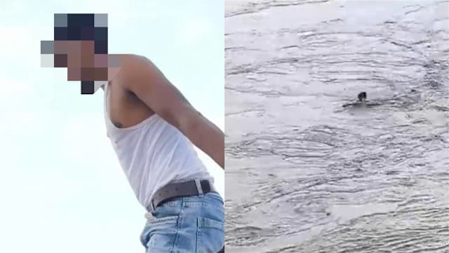 为了7元赌注 印度21岁男子跳河被急流冲走