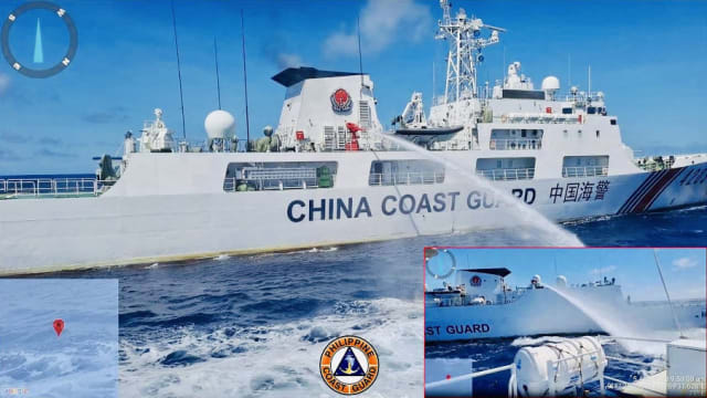 菲律宾指责中国海岸警卫队 向菲补给船发射水炮