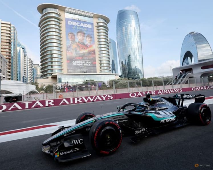Russell takes pole position for Azerbaijan GP after championship leader Antonelli crashes
