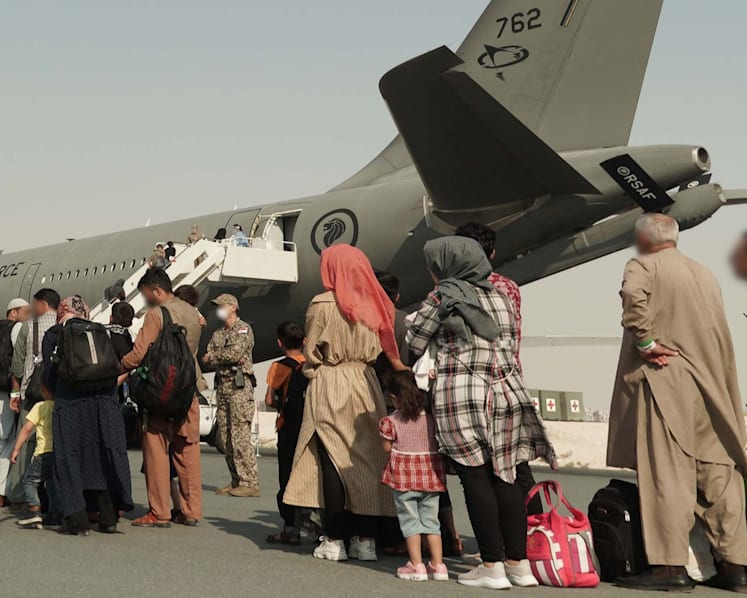 RSAF tanker-transport plane lands in Germany with 149 evacuees from Afghanistan