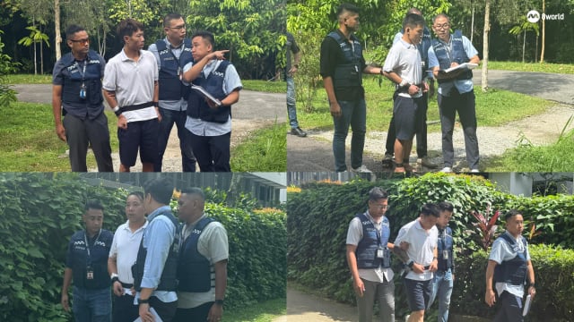 涉持破门行窃工具落网 四中国籍男子押回现场重组案情
