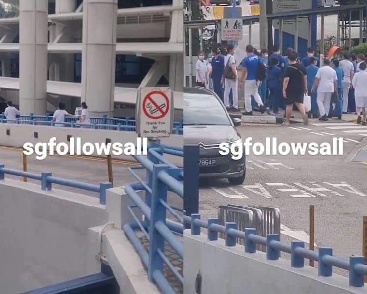 #trending: Netizens praise KKH healthcare staff after dozens seen responding swiftly to medical emergency outside hospital