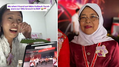 Batik sayang halimah yacob brooch ndp b