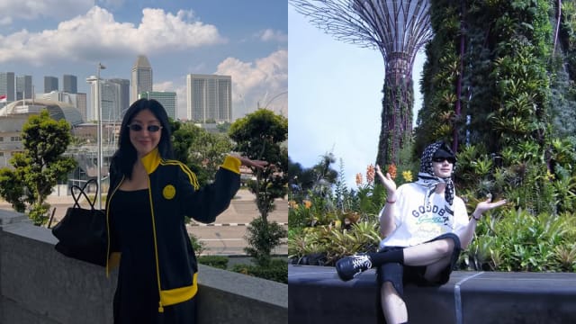杨谨华、白敬亭来新出席时尚活动，趁机当游客坡趴趴走