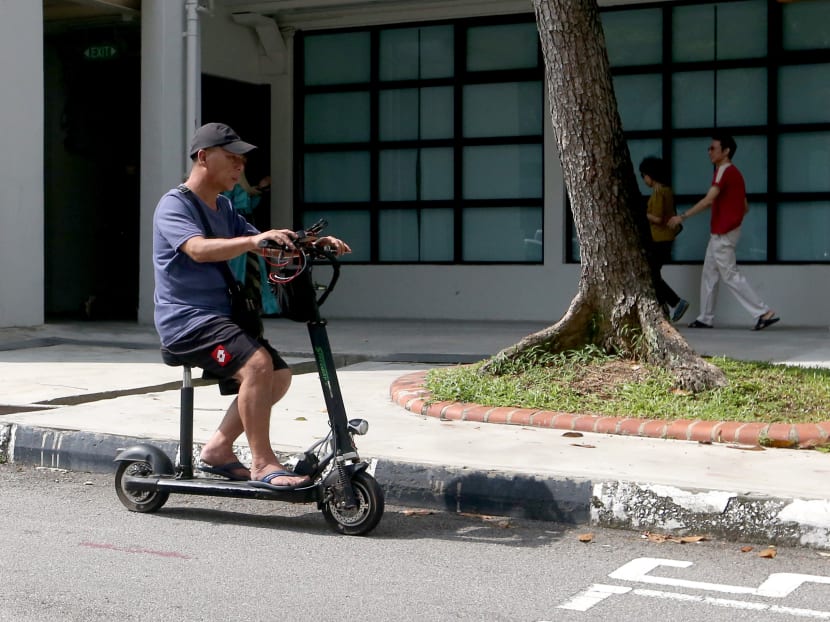 The ban prohibits personal mobility devices like e-scooters and skateboards, as well as bicycles and e-bikes from void decks and all common areas of housing estates run by the 15 PAP town councils.