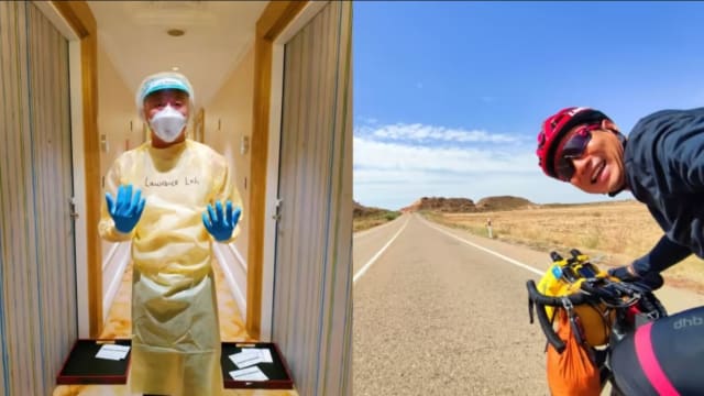 脱下防护服骑铁马 狮城男骑行7400公里游欧洲打破本地纪录