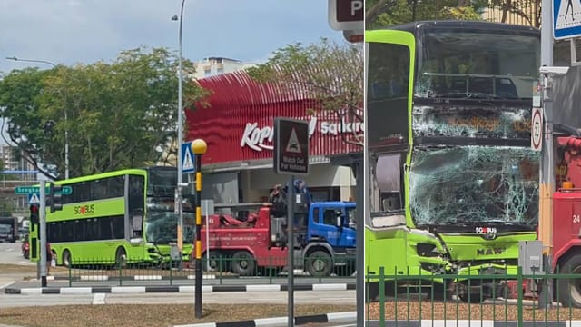 盛港东路发生公共巴士交通意外 13人送医