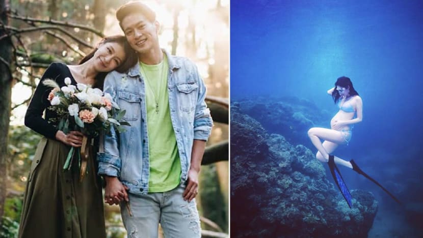 5566 Member Jason Hsu’s Wife Is 7 Months Pregnant And She Just Did An Underwater Maternity Shoot