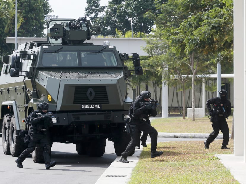 SAF Special Operations Task Force counter terrorism demonstration scenario. Photo: Jason Quah/TODAY