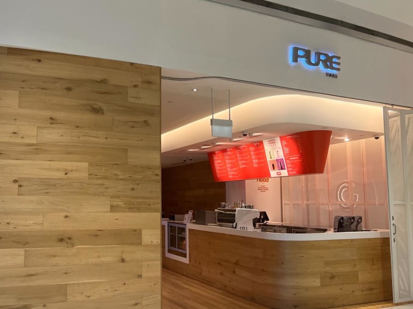 A view of the entrance to Pure Yoga at Suntec City mall.