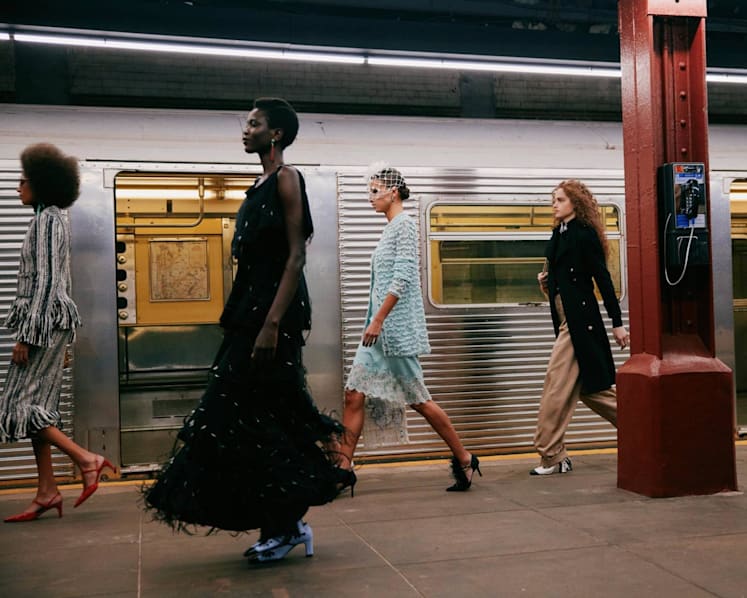 Chanel's new showman stages an ode to NYC with star-packed runway show on a real subway platform