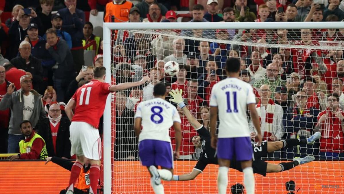 Wood penalty hands Forest win over Villa in Europa League semi first leg