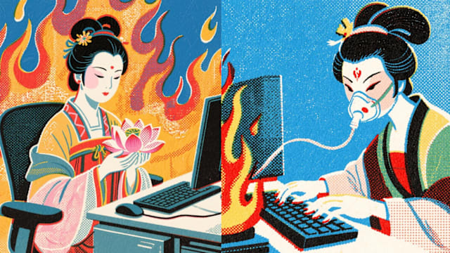 火海捧莲花：仙女打工人爆红