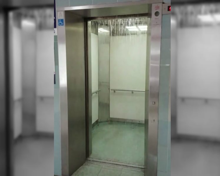 Choked drainage causes ‘waterfall lift’ at Tampines multi-storey carpark