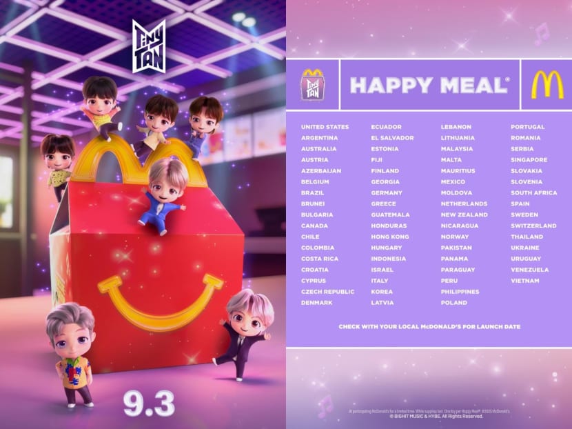 McDonald's to launch BTS TinyTan Happy Meal in multiple countries, including Singapore 