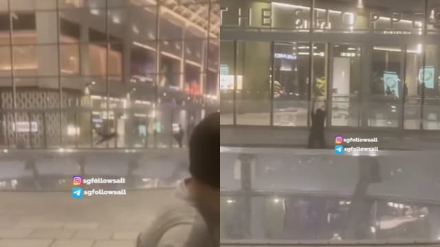 再有人擅自爬入金沙喷泉小池 网批不顾安全制造事端