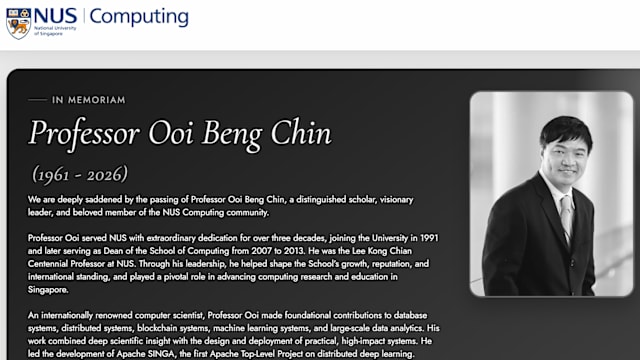 国大教授黄铭钧逝世 校方哀悼：铭记其智慧及卓越精神