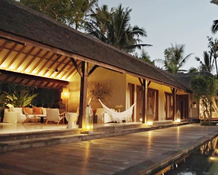 This expansive villa in Bali draws inspiration from traditional vernacular houses of Javanese people