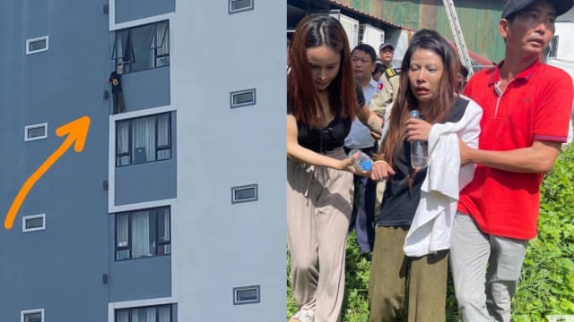 泰女试图从柬埔寨疑似电诈园区大楼翻窗逃跑获救