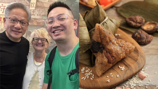 难忘肉粽味 黄仁勋离台前再光顾“王记府城肉粽”
