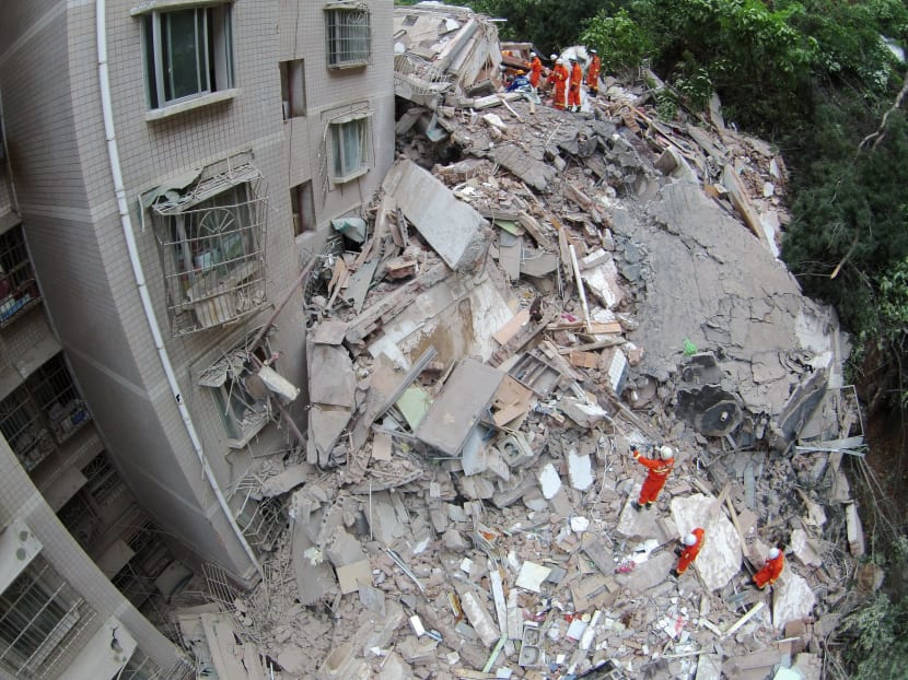 9-storey residential building collapses in China