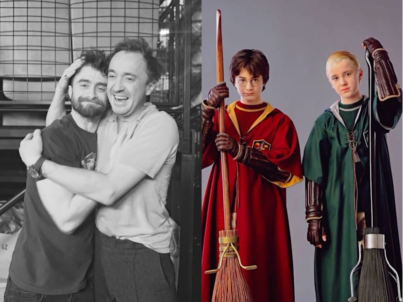 Harry Potter stars Tom Felton and Daniel Radcliffe reunite on Broadway