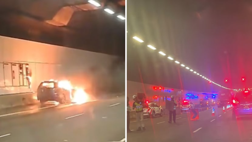 Kereta terbakar dalam terowong MCE; aliran trafik terhenti