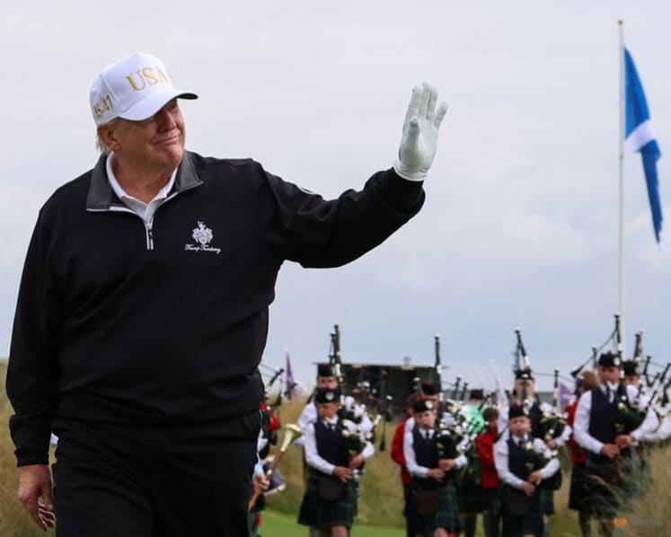 Trump opens Scottish golf course and vows 'peaceful world'