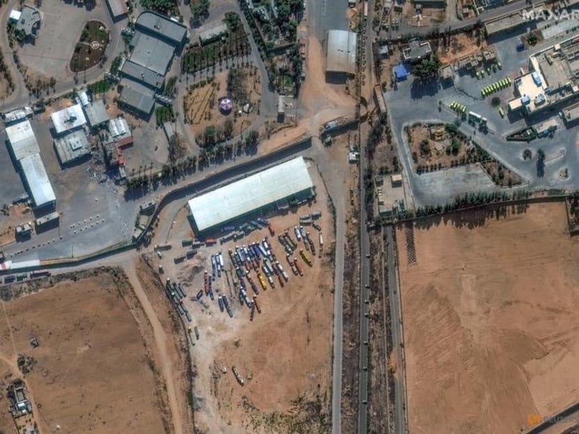 A satellite image shows a closer view of the Rafah border crossing between Gaza and Egypt, amid the ongoing conflict between Israel and the Palestinian Islamist group Hamas, November 7, 2023. Maxar Technologies/Handout via REUTERS /file photo