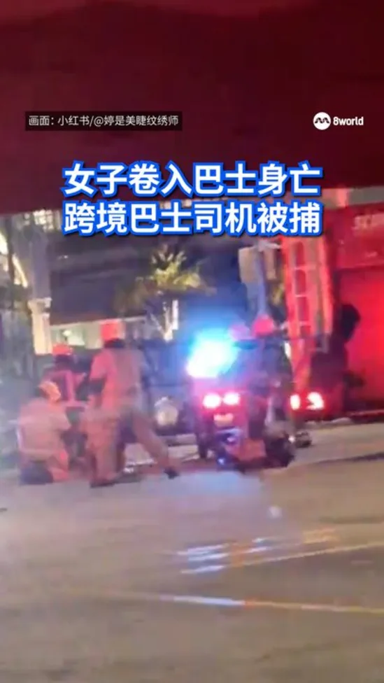 女子卷入巴士身亡 跨境巴士司机被捕