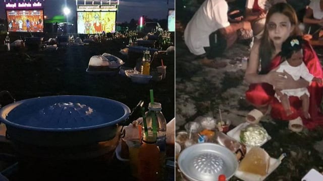 累计中奖1000万泰铢 泰国民众墓地宴请野鬼吃烤肉