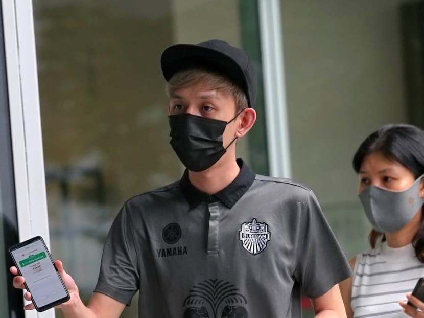 Teh Wee Wee (pictured), 33, pleaded guilty to one charge of voluntarily causing hurt to a person with whom he was in an intimate relationship.