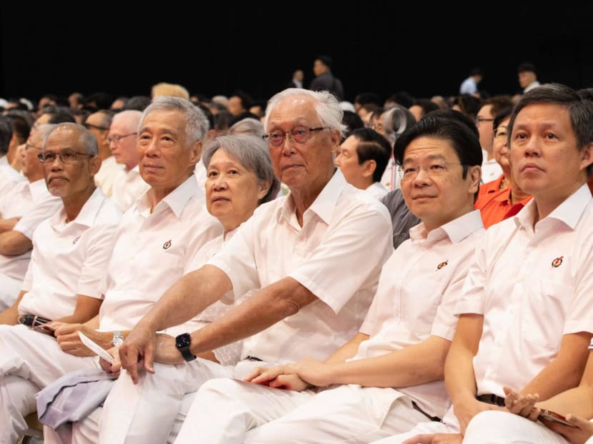 People's Action Party (PAP) Secretary-General Lee Hsien Loong, his wife Ho Ching and party members at the PAP Convention on Nov 5, 2023. People's Action Party (PAP) Secretary-General Lee Hsien Loong, his wife Ho Ching and party members at the PAP Convention on Nov 5, 2023.
