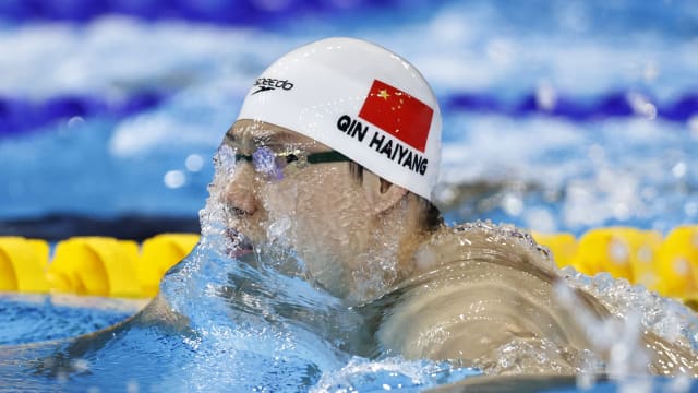男子200米蛙泳半决赛 中国蛙王覃海洋惊险晋级决赛