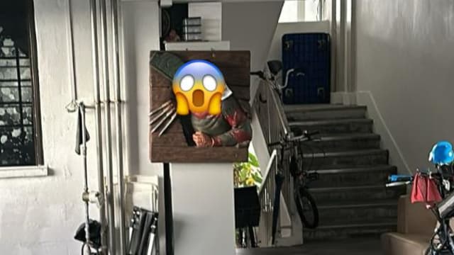 男子楼梯口挂恐怖立体画 女居民每晚回家喊怕怕