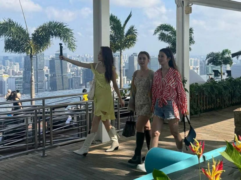 Hong Kong stars Joey Yung, Charlene Choi and Gillian Chung spotted in Singapore