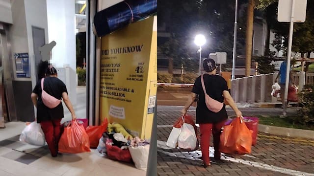 公众擅取纺织品回收箱内物品 居民：无所谓但别把地方弄得一团糟