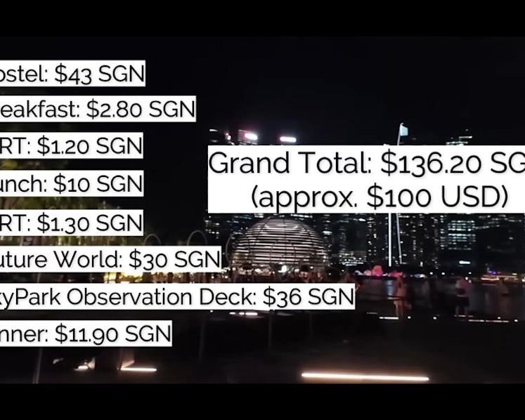 #trending: Popular travel YouTuber shows how S$136 covered a day of S'pore sights, meals, hostel bed
