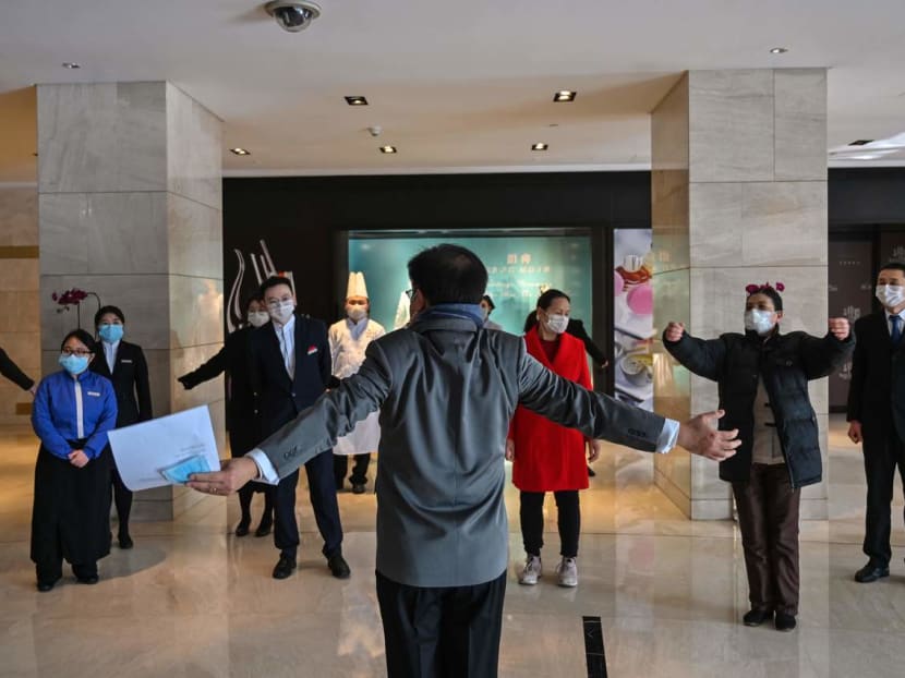 To keep active the staff engage in group exercises at 10am daily to try and stay healthy.