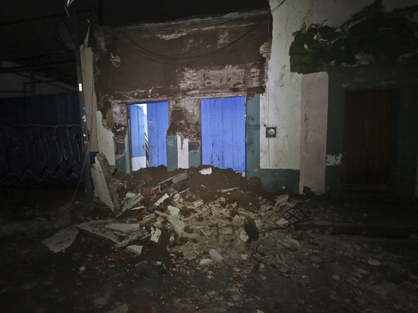 Debris from a collapsed wall sits in Oaxaca, Mexico, after an earthquake late Thursday, Sept 7, 2017. A massive 8-magnitude earthquake hit off the coast of southern Mexico, causing buildings to sway violently and people to flee into the street in panic as far away as the capital city. Source: AP